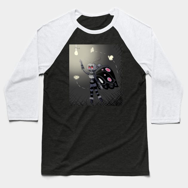 Mothwoman (smokey black) Baseball T-Shirt by VixenwithStripes